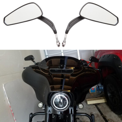 Black Motorcycle Rearview Side Mirror For Harley Davidson Road