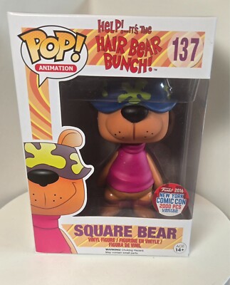 Funko POP! Square Bear #137 Hair Bunch NYCC 2016 Exclusive Vinyl + protector