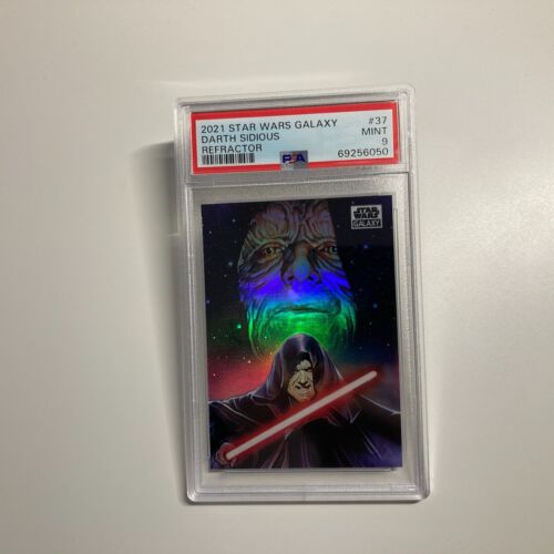 Darth Sidious 2021 Topps Chrome Star Wars Galaxy Refractor Card #37 PSA 9 MINT - Picture 1 of 3