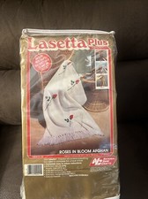 Vintage Lasetta Plus Roses In Bloom Afghan blanket kit New