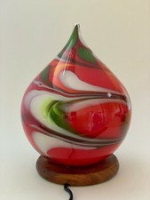 Glas - Leuchte, Tischlampe, stimmungsvolles Licht, Zwiebel rot