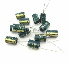 10 pcs  220uf 25v 105c radial electrolytic capacitors USA SHIPPING/SOLD