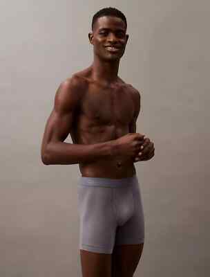 Calvin Klein Naturals Cotton Stretch Flex Men's Boxer Brief Size L Asphalt Grey