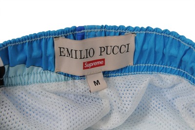 Supreme Emilio Pucci Men Track Pants Medium Blue White Nylon 