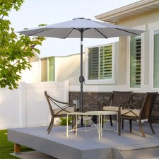 2.7M Garden Parasol Sun Shade Patio Outdoor Umbrella with Crank Tilt UK