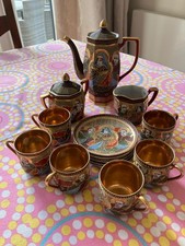 Genuine Japanese Samurai Porcela Coffee Set Reg no 539405 in perfect condition