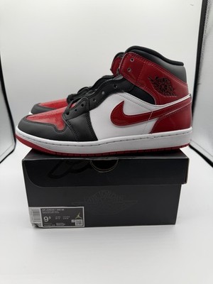 Jordan Air Jordan 1 Mid SE Patent Bred Toe Black Red White HV4091-006