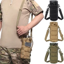 Tactical Molle Water Bottle Holder Crossbody Bag with Adjustable Shoulder Strap