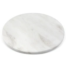 16'' White Marble Lazy Susan for Kitchen Counter, Marble Turntable for Dinnin...