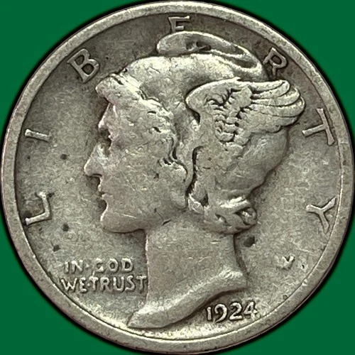 1924-D Mercury Dime Very Fine VF Coin #36863