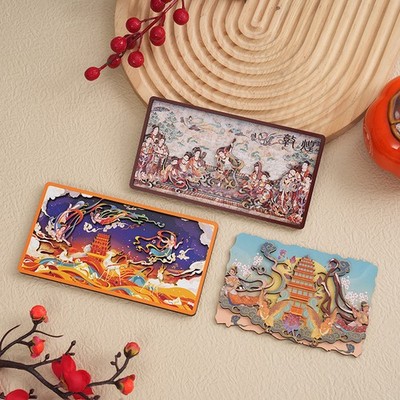 Dunhuang Frescoes Refrigerator Sticker Fridge Magnet Decor Wooden China Souvenir