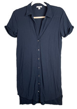 James Perse Dress Womens Size 1 US Small Blue Button Up Minimalist Quiet Luxury