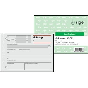 2-30x sigel Formularbuch ''Quittung'', mit MwSt.-Nachweis, A6 quer BIS 57% RABATT