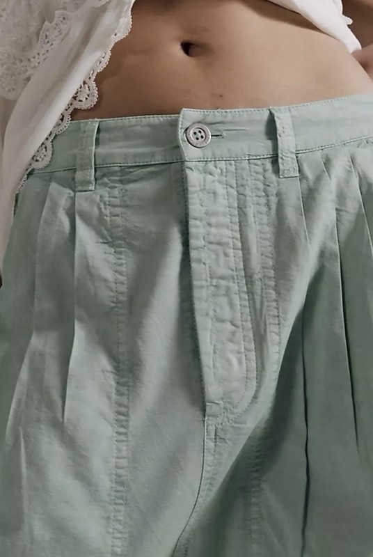 Free People Clover Dropped Harem High Rise Pants Size 6 Color Pastel Green