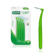 GUM Proxabrush Go-Betweens Angled Interdental 4 Count pack of 1 , Green