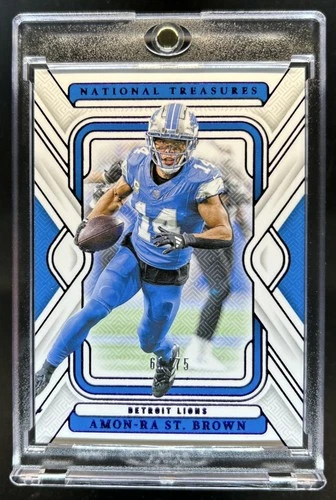 2024 Panini National Treasures Amon-Ra St. Brown Purple #/75 Lions