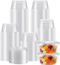 360 Set 2 oz Jello Shot Cups with Lids, Small Plastic Food Portion Condiment