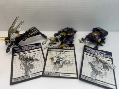 Transformers G1 Insecticons complete set o 3 Hasbro Bombshell Kickback Shrapnel