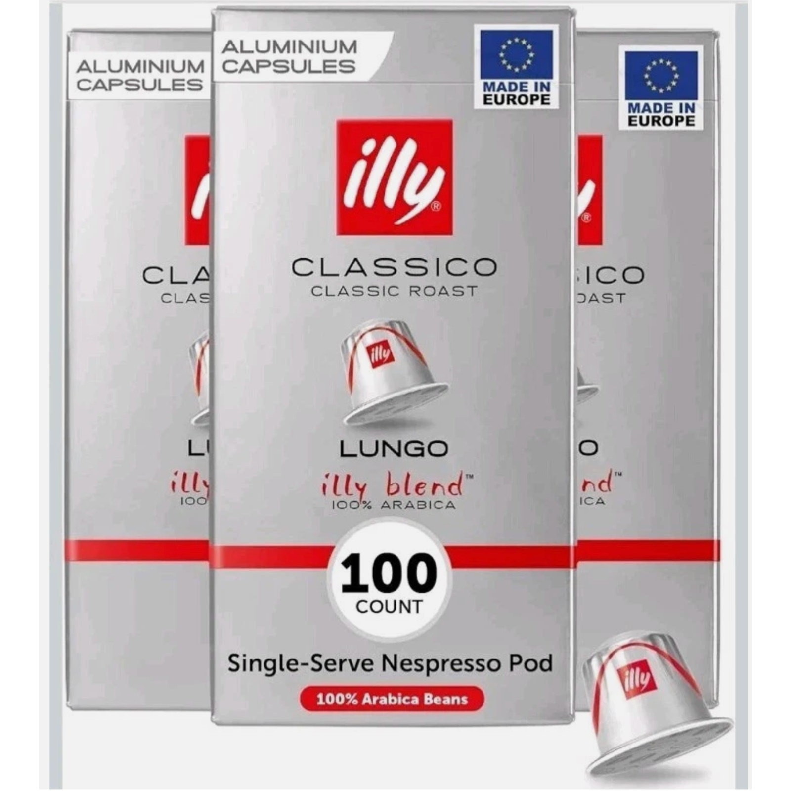 Illy Blend Single-Serve Coffee Capsules Pods, Classico Lungo