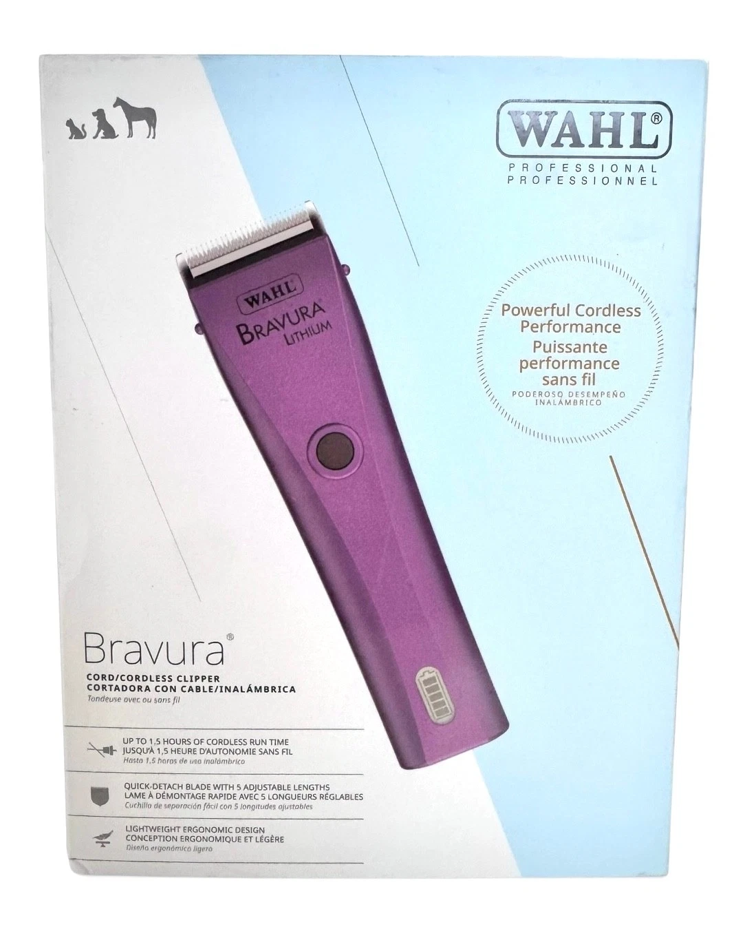 Wahl Bravura Lithium Cordless Pet Clipper Purple Professional Grooming Brand New
Opens in a new wind