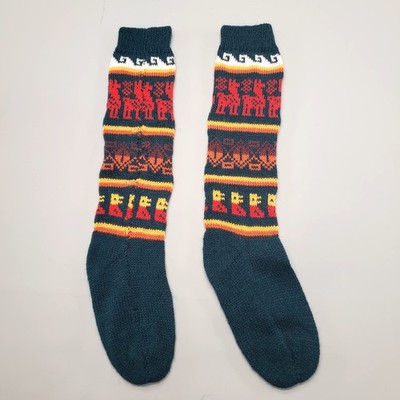 Unisex Alpaca Wool Warmer Socks Andean Peru Handknit Crafts Cusco