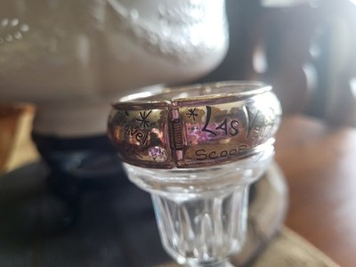 Brighton Silver Tone Hinged Engraved Bangle  Brighton Bracelet Signed  