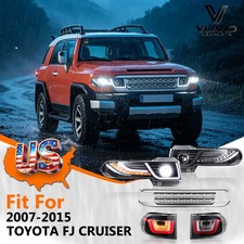 2vland Led Headlightstail Lights For Toyota Fj Cruiser 2007-2015 With Grille