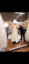 New White Allure Bridal Wedding Dress Size 12 Long Sleeves $1,000 Off Retail