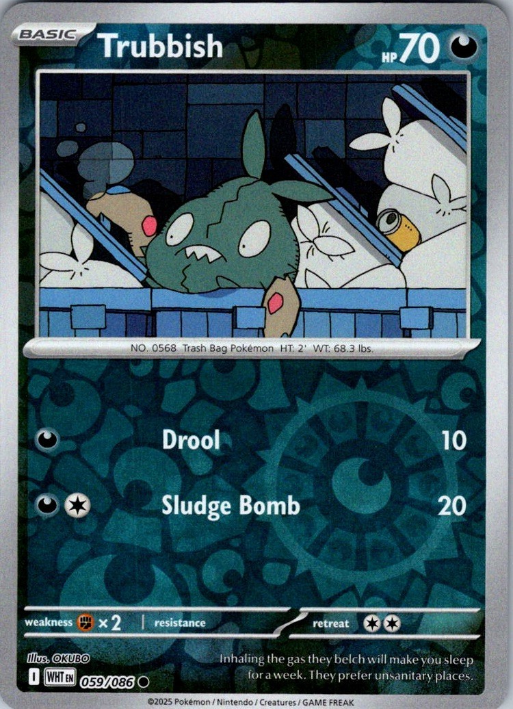 Trubbish 59/86 Pokemon White Flare Reverse Holo