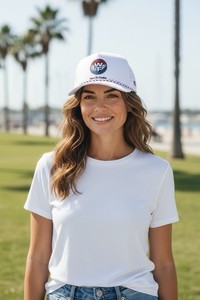 WTF Wear The Freedom -The Patriot Breathable White Golf Hat 