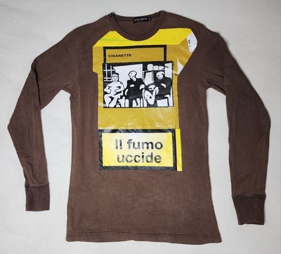 Dolce & Gabbana Graphic T-Shirt A. Pezzati Print Smoking Kills | eBay