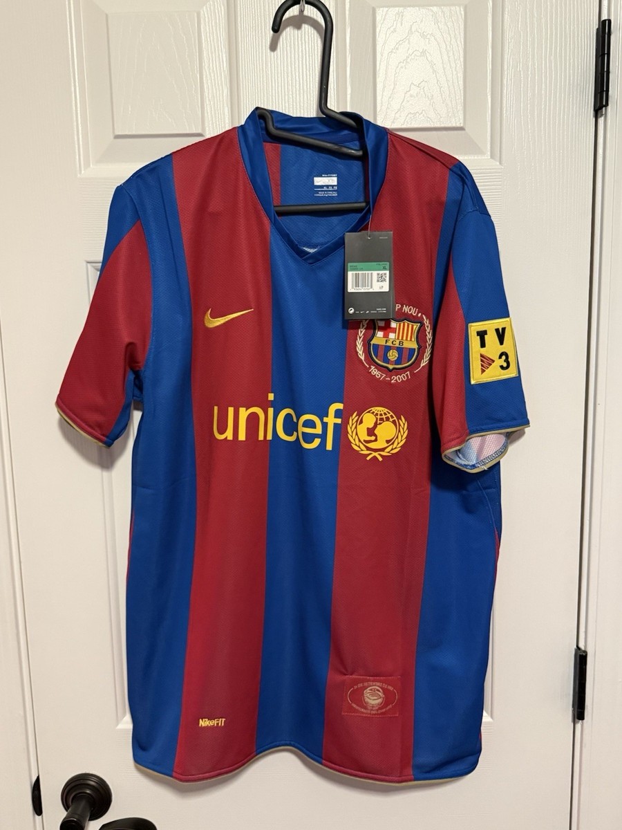 Nike FC Barcelona Lionel Messi #10 Soccer Jersey Men XL Blue Red