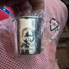 2000 GERBER MILLENNIUM BABY CUP Raised Design SILVER-PLATED Child's Mug Babyfood