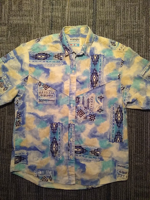 Vintage Wrangler Aztec Authentic Western Apparel Shirt Women's XL RARE Button Up