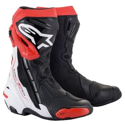 Alpinestars Supertech R Mens Motorcycle Boots Black/White/Red