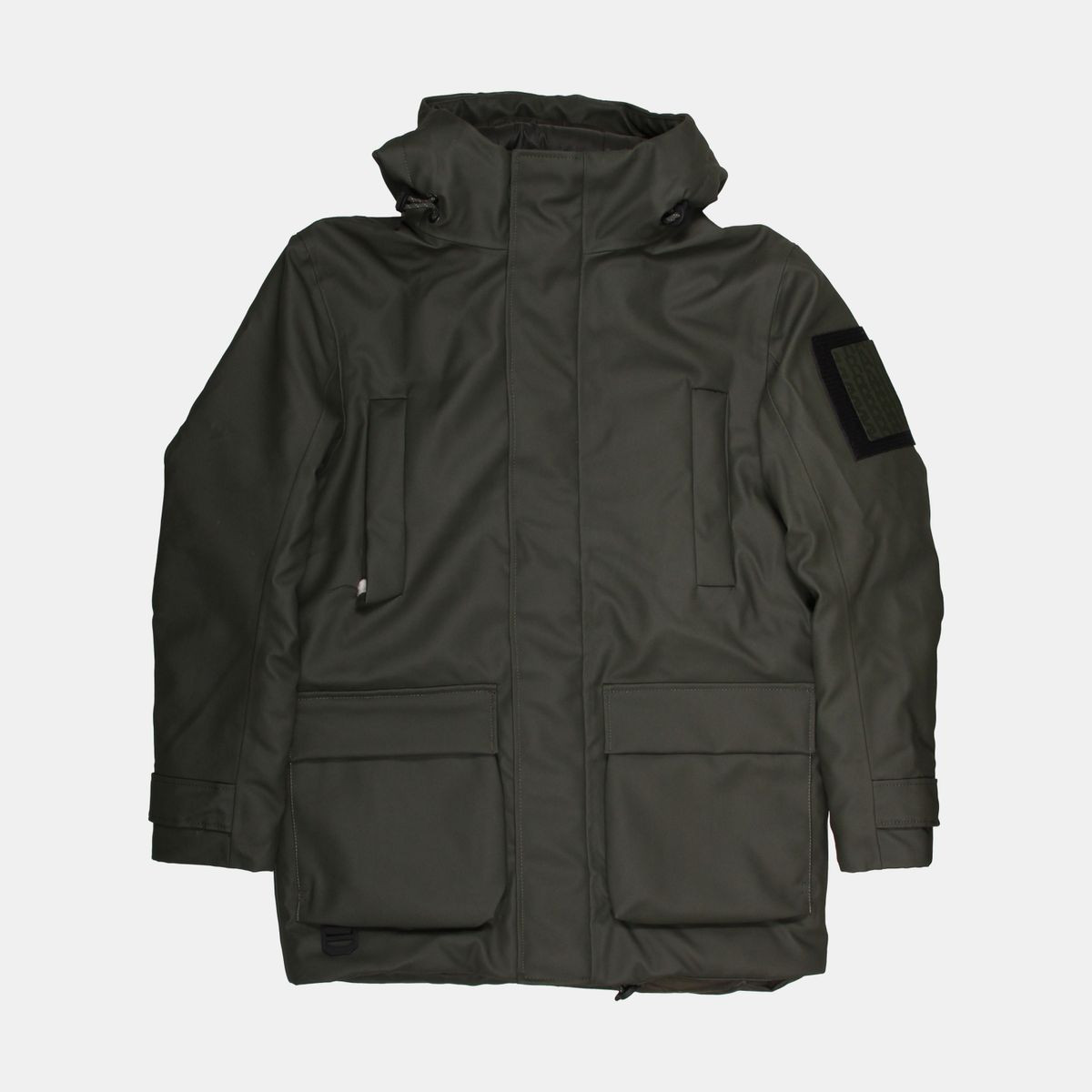 Rains Glacial Mid-Length Parka for Men in Green - Size S - Polyester