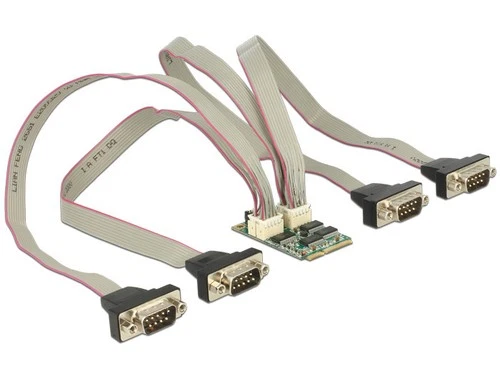 Delock 95244, mini-PCIe (mPCIe) 4x RS232 Controller