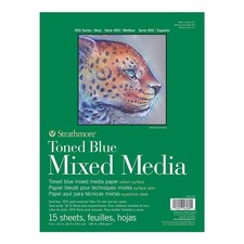 Strathmore 400 Series Mixed Media Pad Tone Blue 9"X12"-15 Sheets -62462409