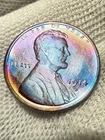 LINCOLN WHEAT CENT 1914 D HIGH GRADE AU/UNC+++++ VERY RARE CRISP LINES Toned