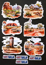 6 Beautiful DIE CUT CARD TOPPERS Australian Landscape Bush Uluru