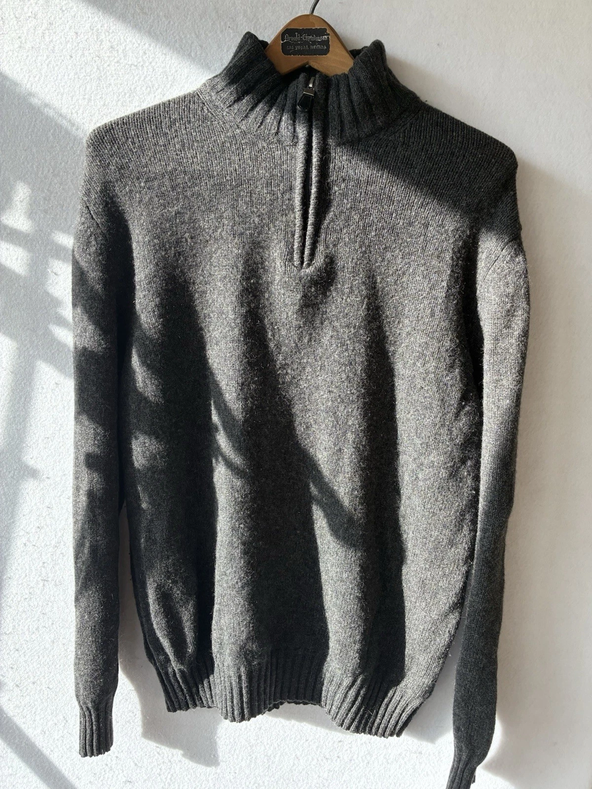 Blumarine UOMO Gray 1/4 Zip Up Wool Sweater Mens Medium Winter Comfort