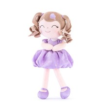 Baby Doll Gifts Plush Curly Girl Toys with Love Purple Light Skin