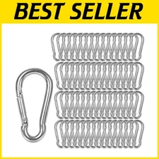 60 Pack M8 Spring Snap Hook Carabiners - Outdoor Swing Clips