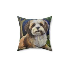 Lhasa Apso Spun Polyester Throw Pillow