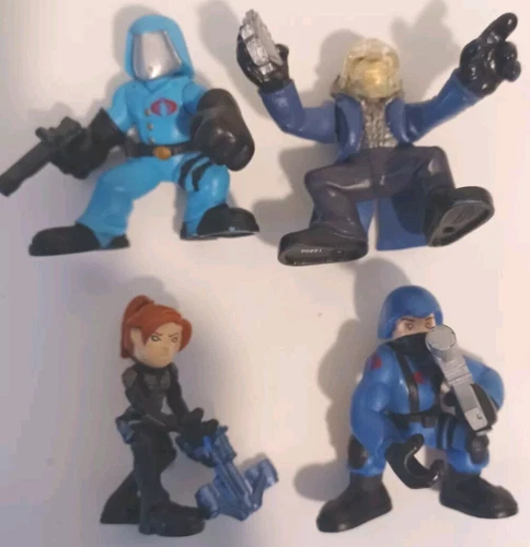GI Joe Combat Heroes Cobra Commander,Trooper,Scarlett Figures Lot of 4