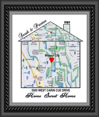 PERSONALIZED NEW HOME MAP w ADDRESS, Owner NAME(S), & PURCHASE, MOVE IN DATE