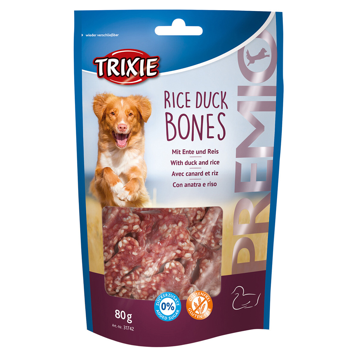 Trixie Premio Rice Canard Bones 80 G 6 Pièce / Paquet D'Économies