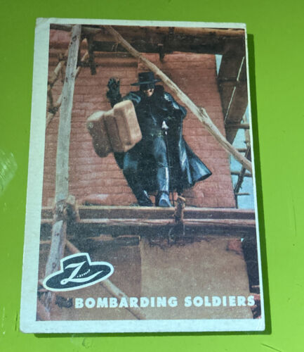 1958 Topps Zorro Card #35 Bombarding Soldiers Walt Disney - Foto 1 di 2