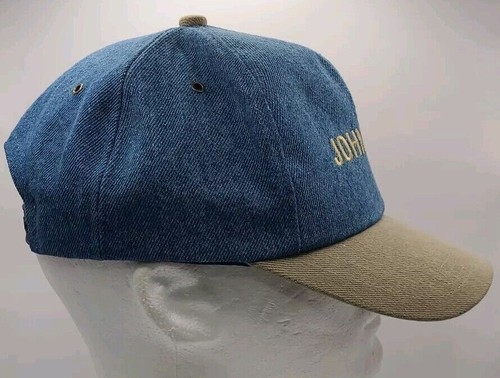 Vintage NWT John Deere Hat Cap SnapBack Blue Jean Tan Visor Embroidered Combine - Picture 8 of 11