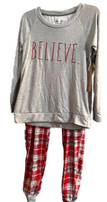 RAE DUNN PJ Set of 2 Women's BELIEVE  sz Small Cute Cozy New w/tag VHTF